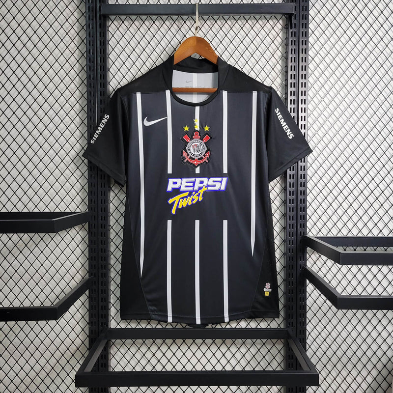Camisa Corinthians Titular 2004 - Versão Retrô Preta Pepsi Twist