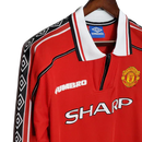 Camisa Manchester United Retrô Manga Longa Umbro 1998/99 Vermelha