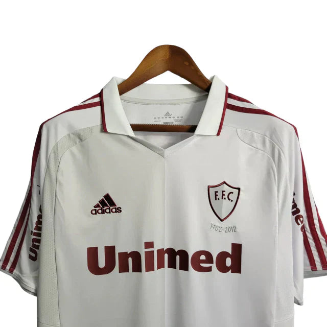 Camisa Fluminense Retrô II 11/12 Torcedor Masculina - Branca com detalhes em vinho
